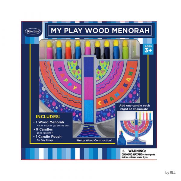 My Play Wood Hanoukia avec bougies en bois