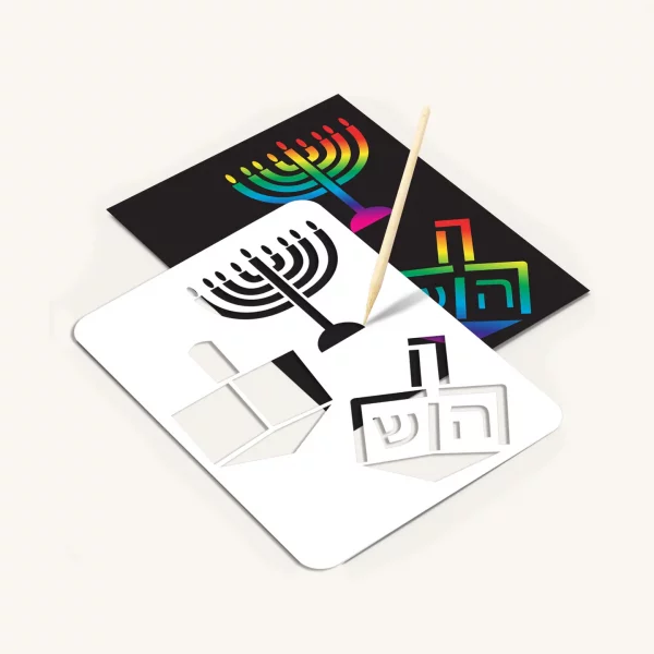 Feuille de pochoir à gratter Hanouka