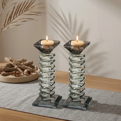 Bougeoir de shabbat cristal