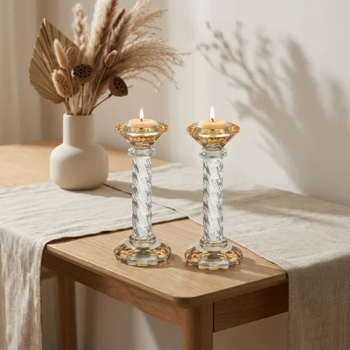 Bougeoir de shabbat cristal