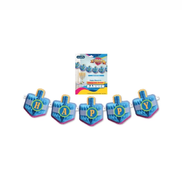  bannière Happy  hanouka - nid d'abeille