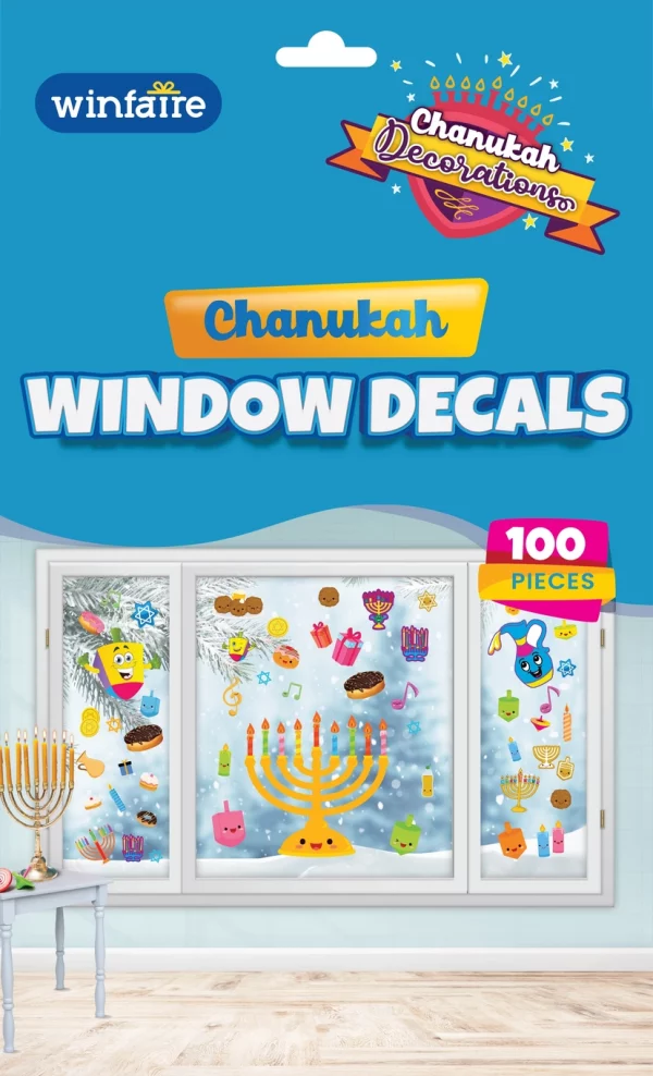  Lot de 100 Décorations de fenêtre de hanouka