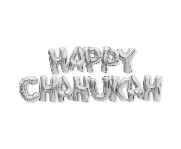 CB-3001 Happy chanukah Ballons lettre Argenté