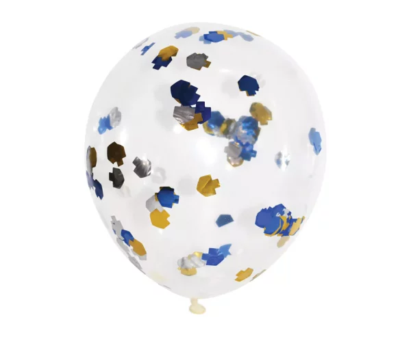 DBC-1001 Lot de 5 Ballons de Hanouka Confettis
