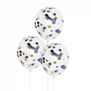 DBC-1001_02 Lot de 5 Ballons de Hanouka Confettis