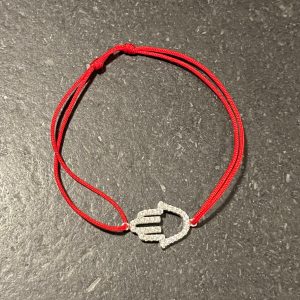 BRACELET FIL ROUGE COULISSANT MAIN STRASS ARGENT