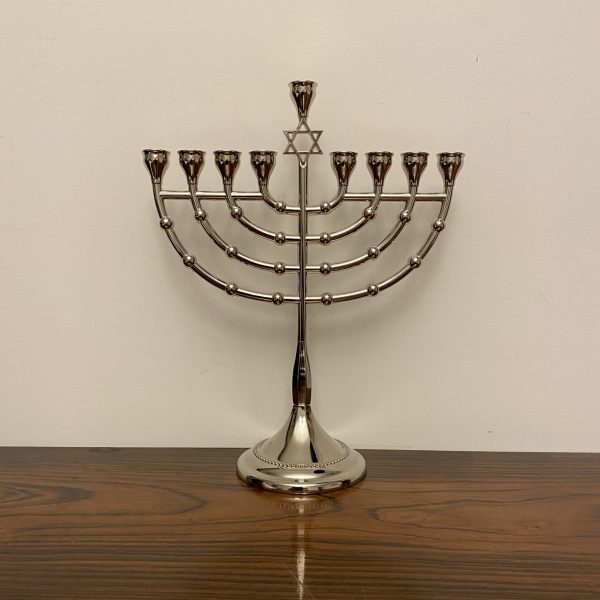 hanoukia en métal nickelé GM Maguen David