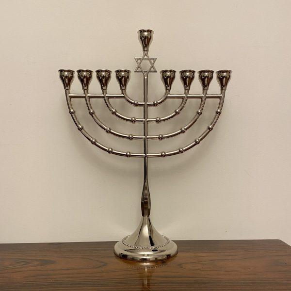 hanoukia en métal nickelé PM  Maguen David