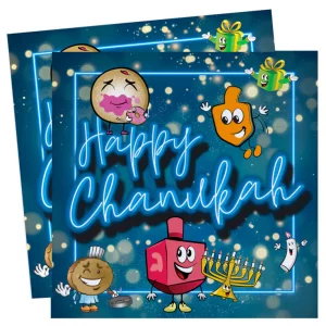 KN-5802_01 Lot de 20 serviettes de table hanouka