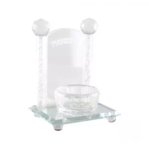 bougeoir-en-cristal-ner-nechama-h165cm Support Cristal pour bougie Ner Nechama 24H