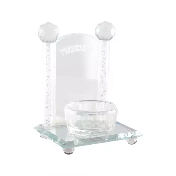 bougeoir-en-cristal-ner-nechama-h165cm Support Cristal pour bougie Ner Nechama 24H