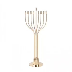 mmenorah-doree-haute-sur-pied-40x28x150cm Hanoukia Dorée 150 cm de Hauteur