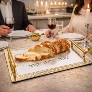 Plateau pour Shabbat en verre