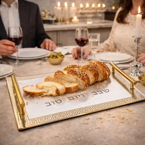 Plateau pour Shabbat en verre