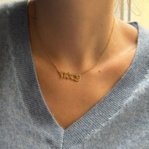 collier  Am Israël Haï  plaqué or