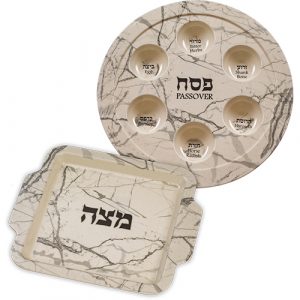 48389 Set Plateau du Seder et Plat à Matza pour Pessah