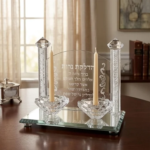 Bougeoir de shabbat cristal