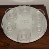 Plateau pour le seder de Pessah argenté en cristal