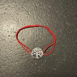  Bracelet fil rouge coulissant Arbre de Vie Argent GM