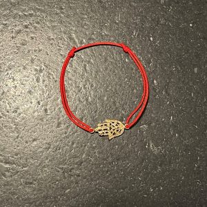 Bracelet fil rouge coulissant Main Plaqué OR