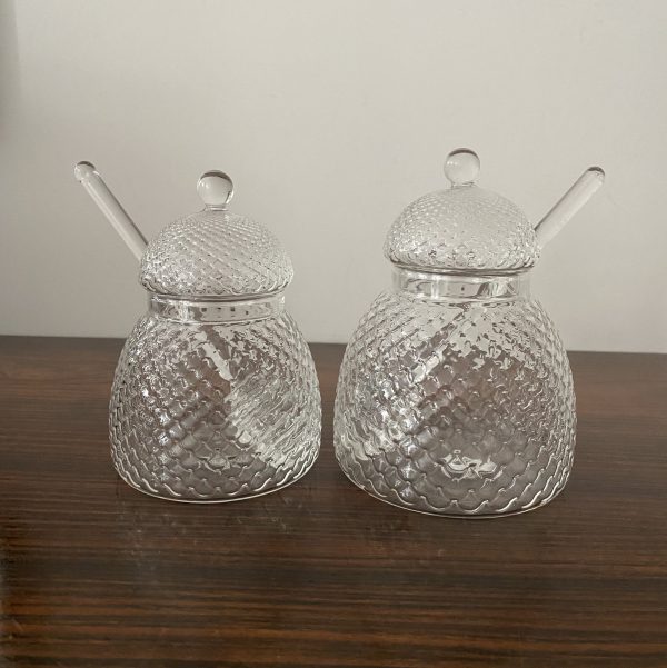 IMG_5492 Pot à Miel en verre GM avec cuillère