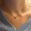 Collier Plaqué Or Maguen David strass multicolore