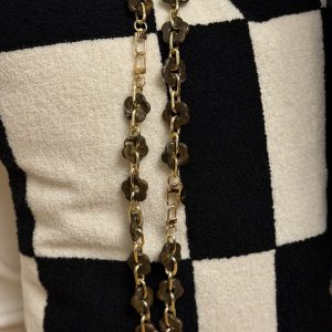 Ceinture de Shabbat chaine fleurs marrons et dorés