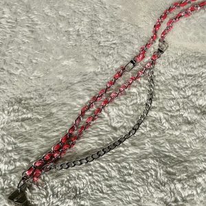 bandana rouge Ceinture de Shabbat chaine bandana rouge et gris