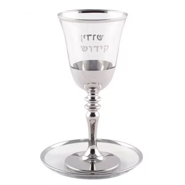 verre-a-kiddouch-bord-argent Verre à Kidouch et soucoupe en verre argent