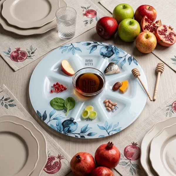 Plateau pour Roch Hachana en verre