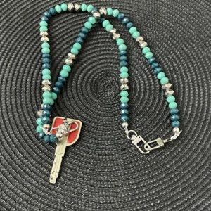 IMG_2285 Ceinture de Shabbat perles vert foncé et argent