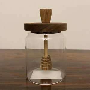 IMG_2323 Pot à Miel en verre avec couvercle en Bois