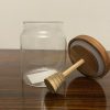 Pot à Miel en verre avec couvercle en Bois