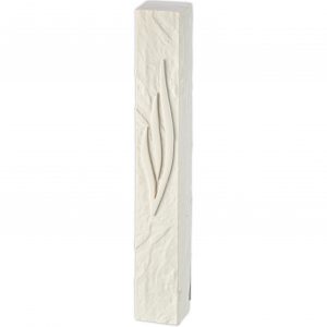 Mezouza Polyrésine blanche imitation pierre 12 cm