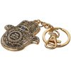 Porte-clefs noir et doré main hamsa