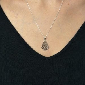 pendentif flamme Rabbi nahman de Breslev en  argent GM