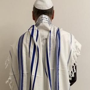 Talith Coton Bleu et Argent