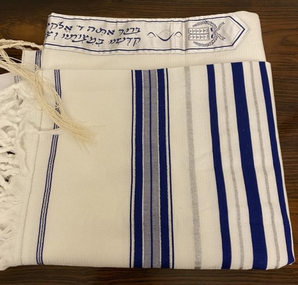 IMG_2818 Talith Coton Bleu et Argent