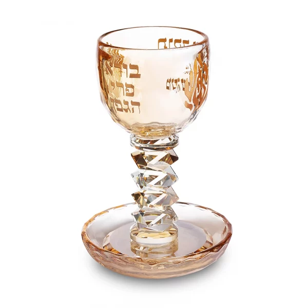 Verre à kidouch cristal Flamme Rabbi Nahman de Breslev