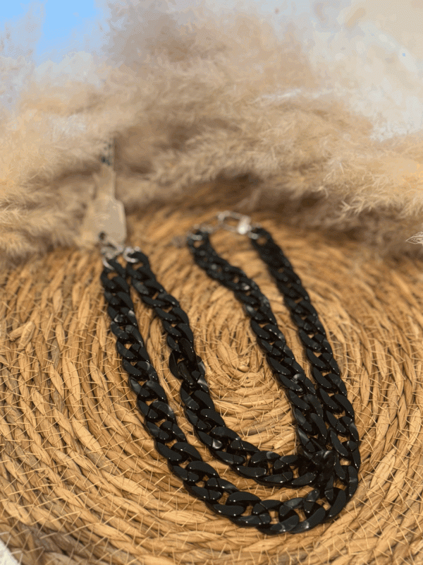 Ceinture de Shabbat Maille Noir Pour 2 clefs