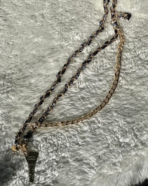 Ceinture de Shabbat  chaine bandana noir et doré