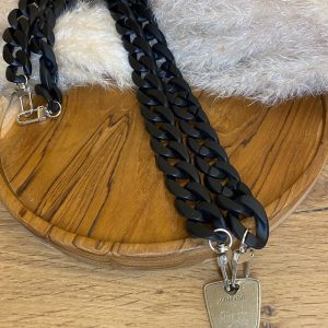 ceinture chaine noire Ceinture de Shabbat Maille Noir Pour 2 clefs