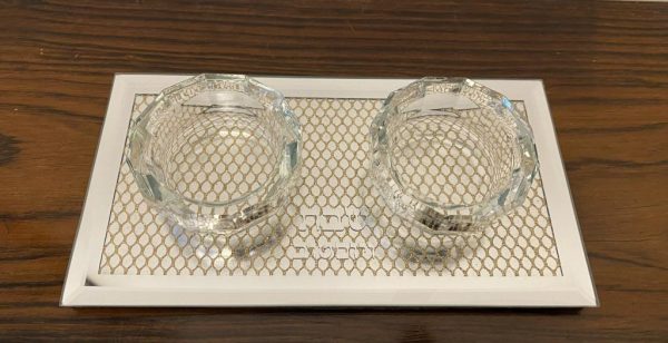 IMG_3075 Bougeoir de Shabbat en verre doré