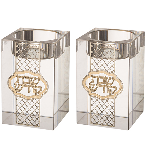 Bougeoir de Shabbat en Cristal