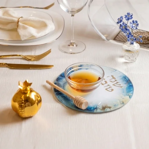 Assiette et coupelle pour le Miel avec cuillère en bois