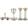 48661 COFFRET VERRE KIDOUCH SALIERE ET BOUGEOIR DE SHABBAT en cristal