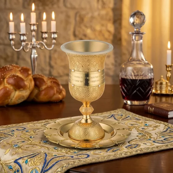 verre a kidouch métal doré