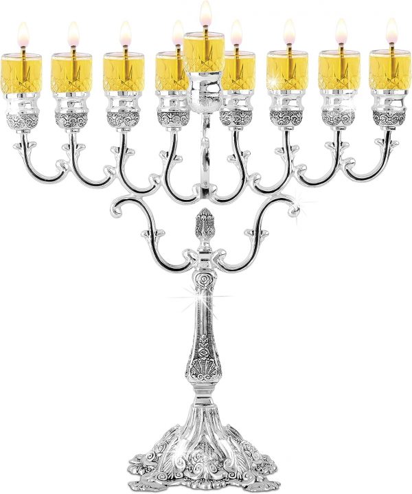 Hanoukia en Métal Argenté 56 cm