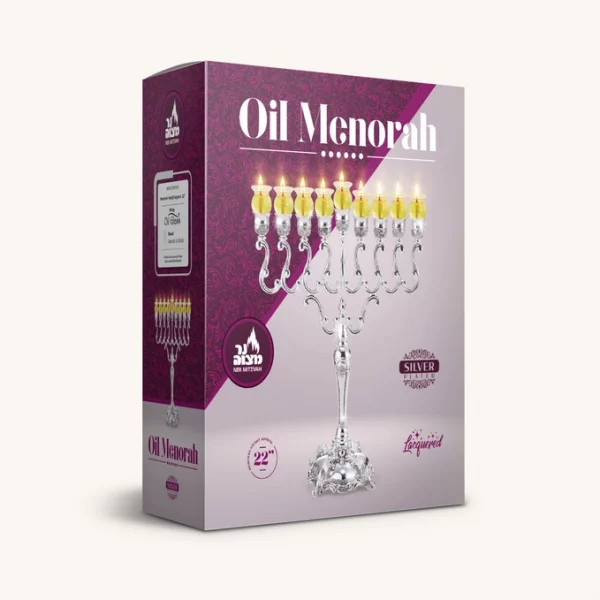 Hanoukia en Métal Argenté 56 cm