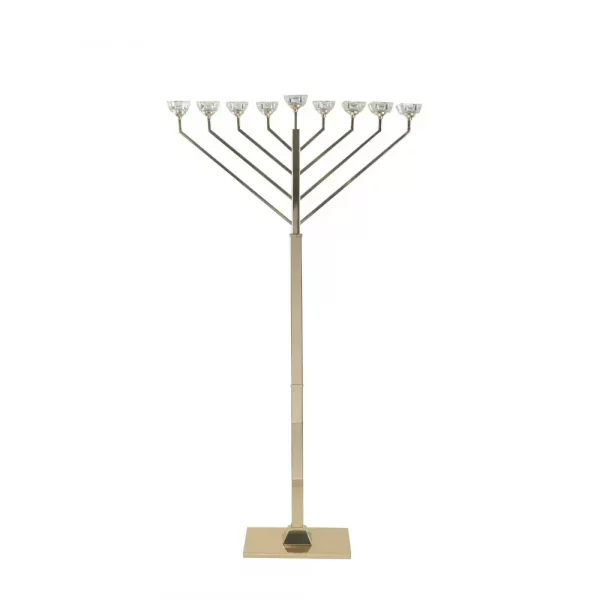 menorah-dore-sur-pied-78x21x149cm Hanoukia en Métal Doré